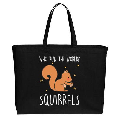 Who Run The World Squirrels Funny Squirrel Animal Lover Gift Meaningful Gift Cotton Canvas Jumbo Tote