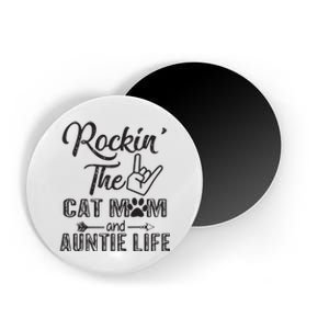 Womens Rockin' The Cat Mom And Auntie Life Mother's Day Gifts Magnet