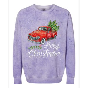 Wagon Red Truck Christmas Tree Pajama Family Xmas Colorblast Crewneck Sweatshirt