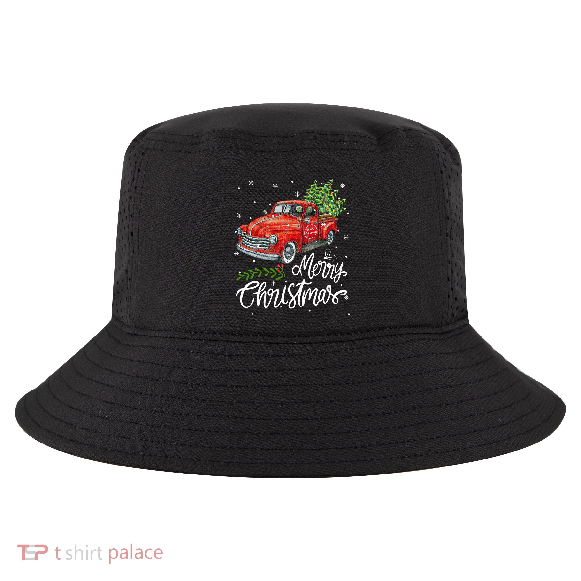 Wagon Red Truck Christmas Tree Pajama Family Xmas Cool Comfort Performance Bucket Hat