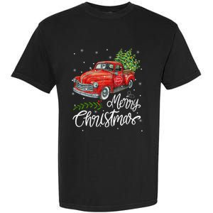 Wagon Red Truck Christmas Tree Pajama Family Xmas Garment-Dyed Heavyweight T-Shirt