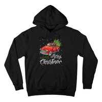 Wagon Red Truck Christmas Tree Pajama Family Xmas Hoodie