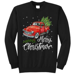 Wagon Red Truck Christmas Tree Pajama Family Xmas Sweatshirt