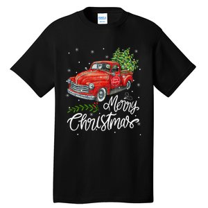 Wagon Red Truck Christmas Tree Pajama Family Xmas Tall T-Shirt