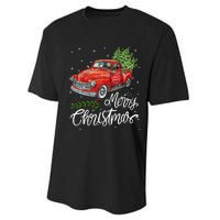 Wagon Red Truck Christmas Tree Pajama Family Xmas Performance Sprint T-Shirt