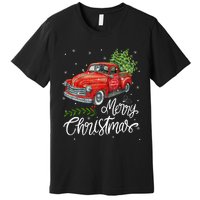 Wagon Red Truck Christmas Tree Pajama Family Xmas Premium T-Shirt