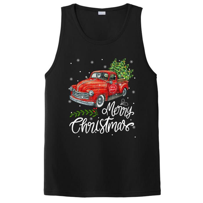 Wagon Red Truck Christmas Tree Pajama Family Xmas PosiCharge Competitor Tank