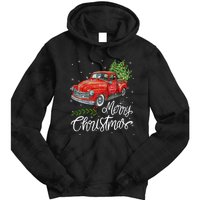 Wagon Red Truck Christmas Tree Pajama Family Xmas Tie Dye Hoodie