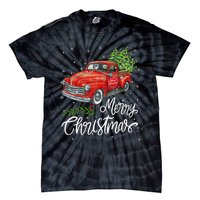 Wagon Red Truck Christmas Tree Pajama Family Xmas Tie-Dye T-Shirt