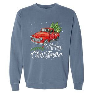 Wagon Red Truck Christmas Tree Pajama Family Xmas Garment-Dyed Sweatshirt