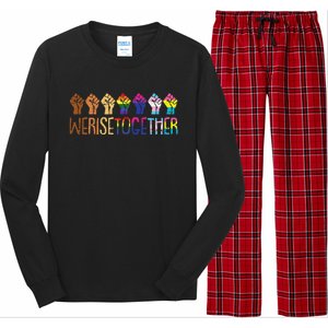 We Rise Together LGBTQ Pride Social Justice Equality Ally Long Sleeve Pajama Set