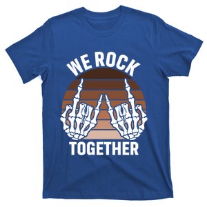 We Rock Together Rocker Skeleton Hand Retro Sunset Funny Gift T-Shirt