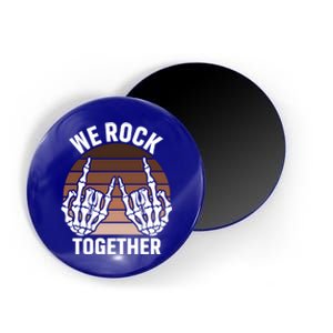 We Rock Together Rocker Skeleton Hand Retro Sunset Funny Gift Magnet