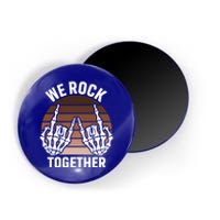 We Rock Together Rocker Skeleton Hand Retro Sunset Funny Gift Magnet