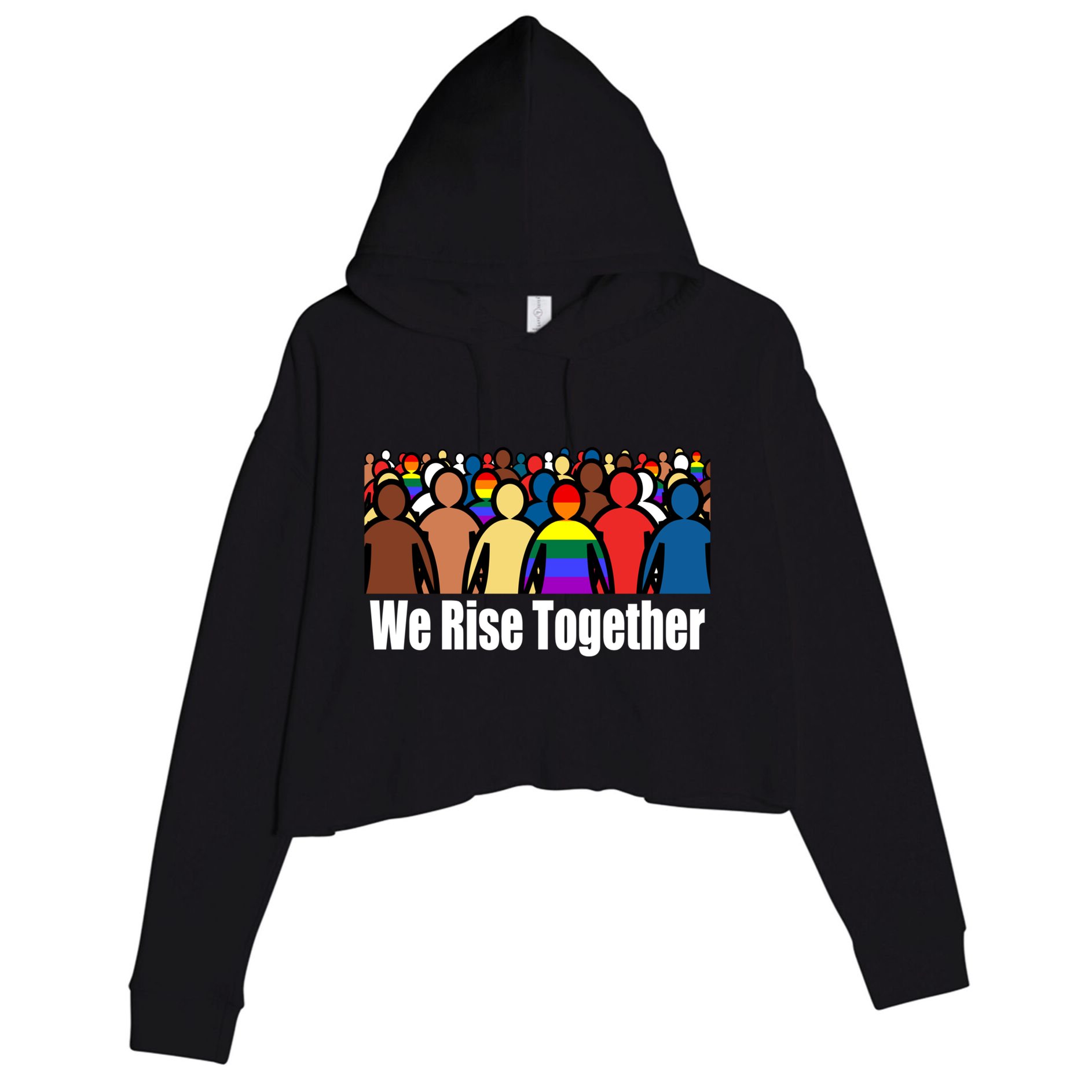 We Rise Together Against Racism For Equality Social Justice Great Gift Crop Fleece Hoodie