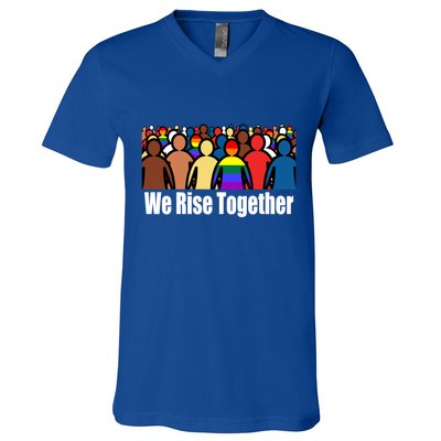 We Rise Together Against Racism For Equality Social Justice Great Gift V-Neck T-Shirt