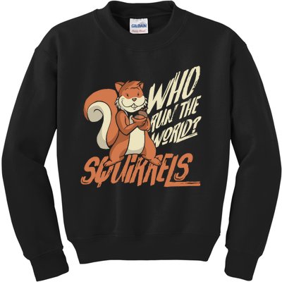 Who Run The World Squirrels Hidden President Squirrel Kids Sweatshirt