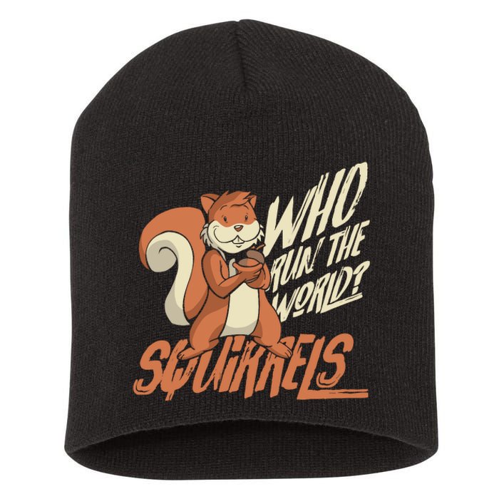 Who Run The World Squirrels Hidden President Squirrel Short Acrylic Beanie