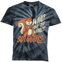 Who Run The World Squirrels Hidden President Squirrel Kids Tie-Dye T-Shirt