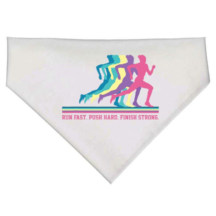 Women Running Track Field Runner Motivational Training USA-Made Doggie Bandana