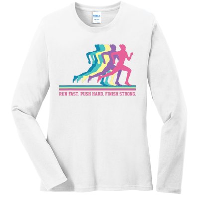 Women Running Track Field Runner Motivational Training Ladies Long Sleeve Shirt