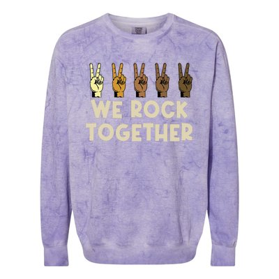 We Rock Together Funny Colorblast Crewneck Sweatshirt