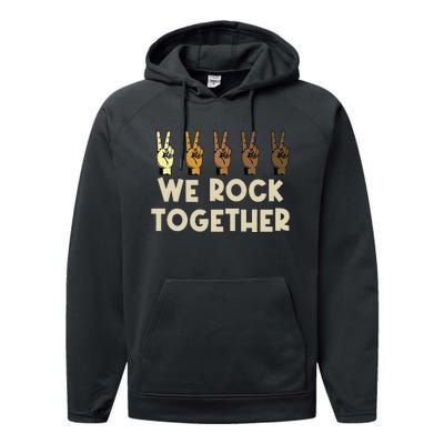 We Rock Together Funny Performance Fleece Hoodie