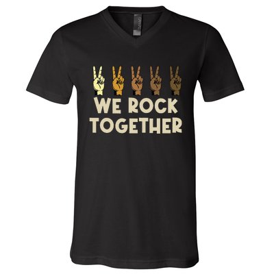 We Rock Together Funny V-Neck T-Shirt