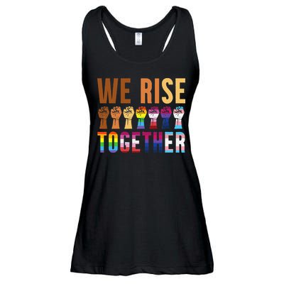 We Rise Together for a Equality Social Justice Fans Ladies Essential Flowy Tank