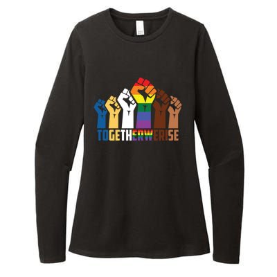 We Rise Together Equality Social Justice Design Gift Womens CVC Long Sleeve Shirt