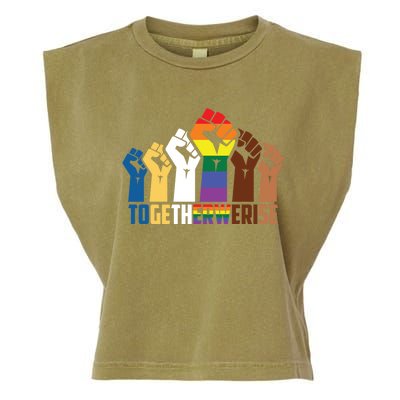 We Rise Together Equality Social Justice Design Gift Garment-Dyed Women's Muscle Tee