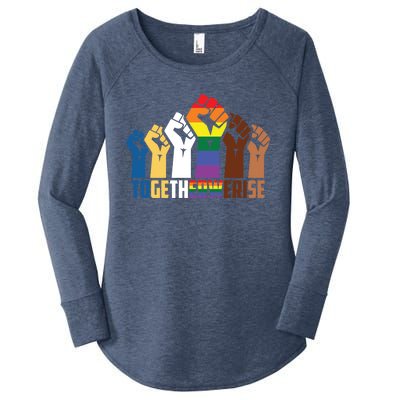 We Rise Together Equality Social Justice Design Gift Women's Perfect Tri Tunic Long Sleeve Shirt