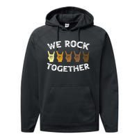 We Rock Together Rocker Skeleton Hand Performance Fleece Hoodie