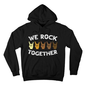 We Rock Together Rocker Skeleton Hand Hoodie