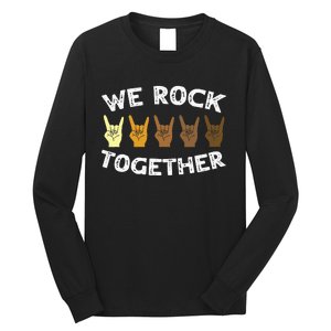 We Rock Together Rocker Skeleton Hand Long Sleeve Shirt