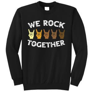 We Rock Together Rocker Skeleton Hand Sweatshirt