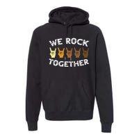 We Rock Together Rocker Skeleton Hand Premium Hoodie