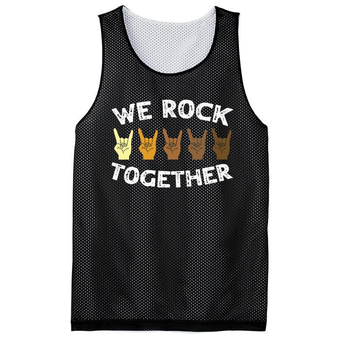 We Rock Together Rocker Skeleton Hand Mesh Reversible Basketball Jersey Tank