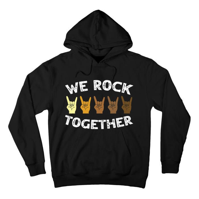 We Rock Together Rocker Skeleton Hand Tall Hoodie