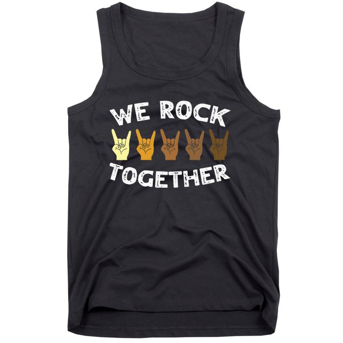 We Rock Together Rocker Skeleton Hand Tank Top