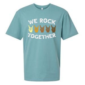 We Rock Together Rocker Skeleton Hand Sueded Cloud Jersey T-Shirt