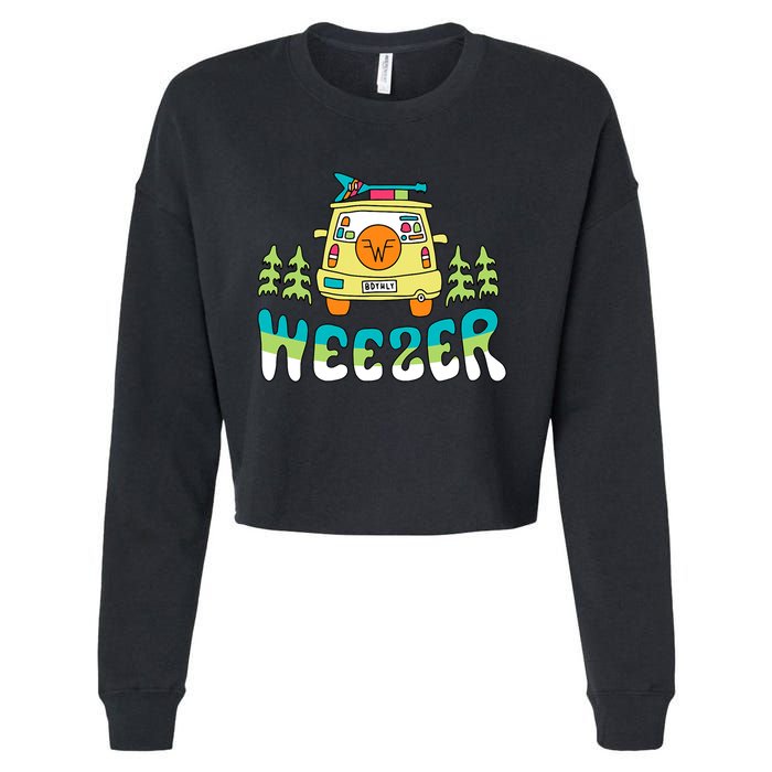 Weezer Road Trip Cropped Pullover Crew