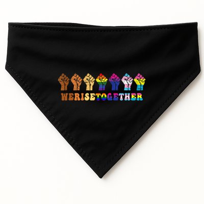 We Rise Together Lgbt Q Pride Social Justice Equality Ally USA-Made Doggie Bandana