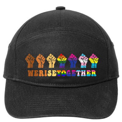 We Rise Together Lgbt Q Pride Social Justice Equality Ally 7-Panel Snapback Hat