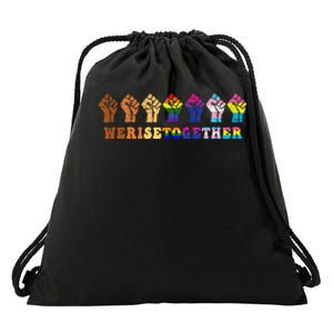 We Rise Together Lgbt Q Pride Social Justice Equality Ally Drawstring Bag