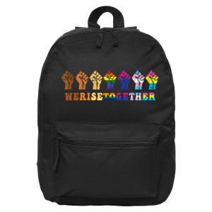 We Rise Together Lgbt Q Pride Social Justice Equality Ally 16 in Basic Backpack