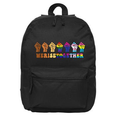 We Rise Together Lgbt Q Pride Social Justice Equality Ally 16 in Basic Backpack