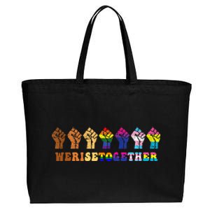 We Rise Together Lgbt Q Pride Social Justice Equality Ally Cotton Canvas Jumbo Tote