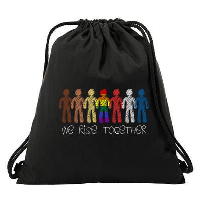 We Rise Together Against Racism For Equality Social Justice Cute Gift Drawstring Bag