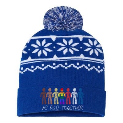 We Rise Together Against Racism For Equality Social Justice Cute Gift USA-Made Snowflake Beanie